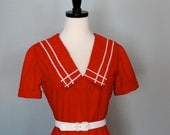 Vintage 1960s // Red Sailor Dress
