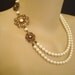 Vintage bridal bracelet, wedding pearl bracelet with Swarovski pearls and golden shadow crystals, antique bracelet, wedding jewelry