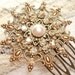 Bridal hair comb, vintage style hair comb, antique brass filigree with Swarovski golden shadow crystals, wedding hair comb, fascinator