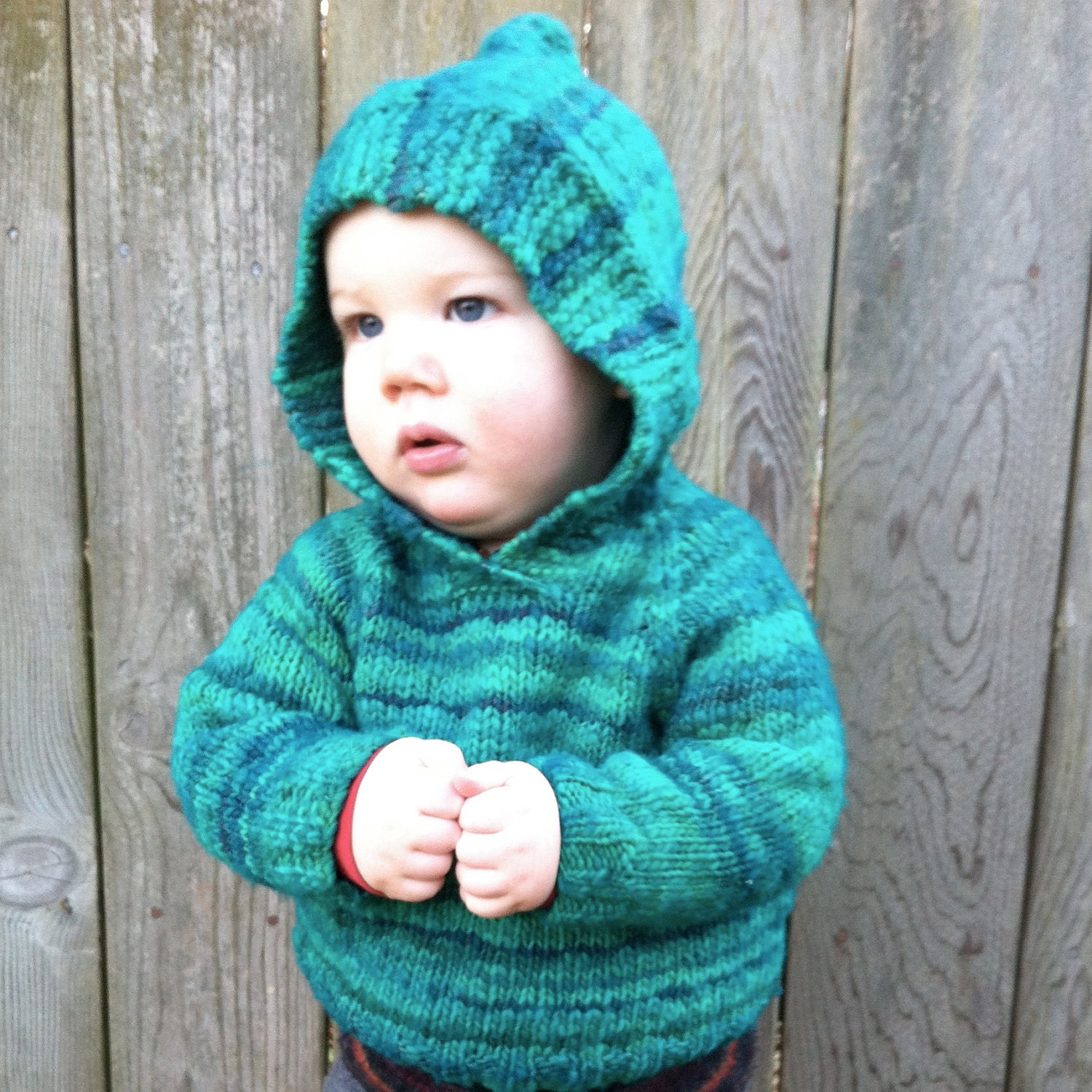 Knitting PDF pattern baby sweater - infant toddler hooded sweater - Baby Nico Sweater