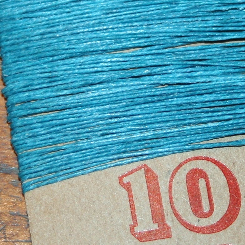 10 yards TEAL waxed Irish linen thread