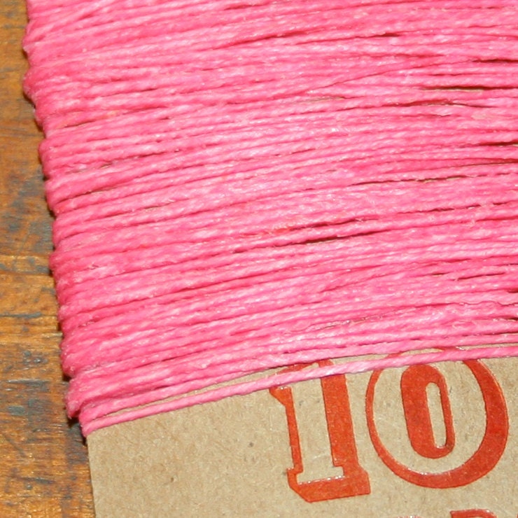 10 yards PINK waxed Irish linen thread