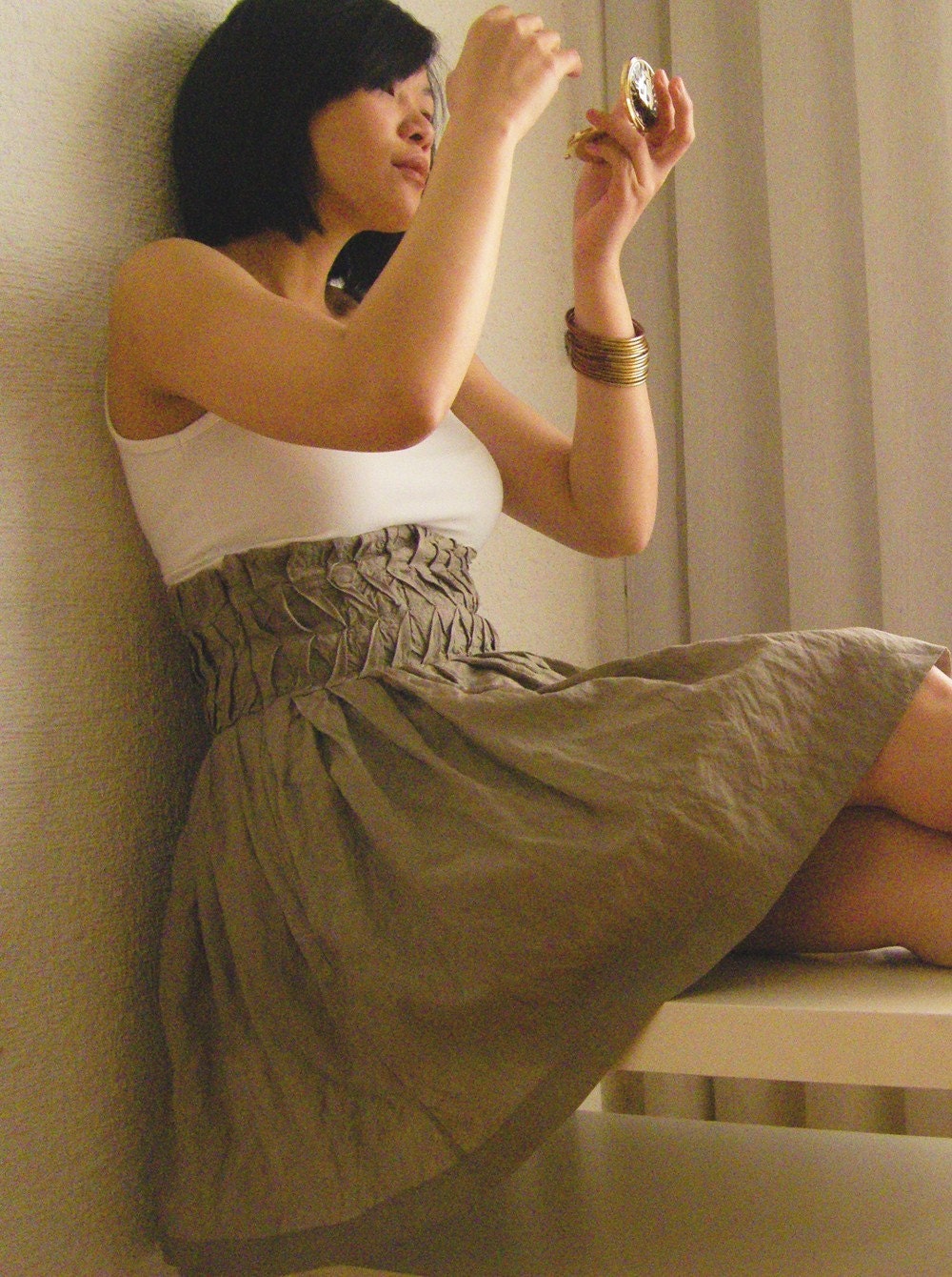 Origami in Ecru Skirt