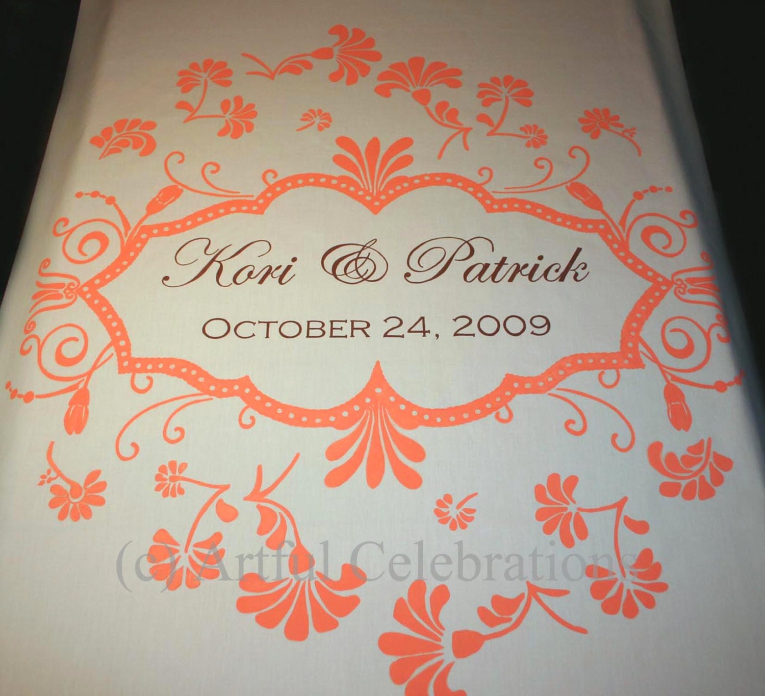 Custom Wedding Aisle Runner Hand Painted, Deposit for any length and design