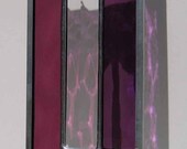 Oblong Purple and Pink Modern Stained Glass Suncatcher, no. 1