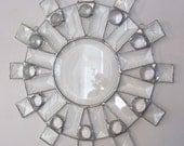 Sunburst Clear Beveled Stained Glass Suncatcher