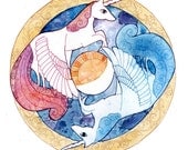 Sun and Moon - 8x8 giclee print