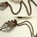 An Autumns Dreamy Day... - Antiqued Bronze Leaf Pendant with Copper Acorn and Pinecone Necklace.  Vintage Style Necklace
