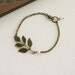 An Oxidized Brass Leaf Bracelet. Bridesmaids Bracelet. Gifts for Sisters. Vintage Wedding. Classic and Feminine. Autumn Inspired.