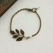 An Oxidized Brass Leaf Bracelet. Bridesmaids Bracelet. Gifts for Sisters. Vintage Wedding. Classic and Feminine. Autumn Inspired.