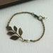 An Oxidized Brass Leaf Bracelet. Bridesmaids Bracelet. Gifts for Sisters. Vintage Wedding. Classic and Feminine. Autumn Inspired.