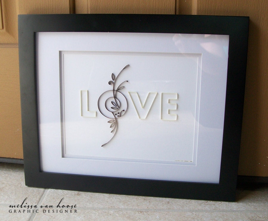 LOVE Quilled Paper Wall Art in Custom Colors