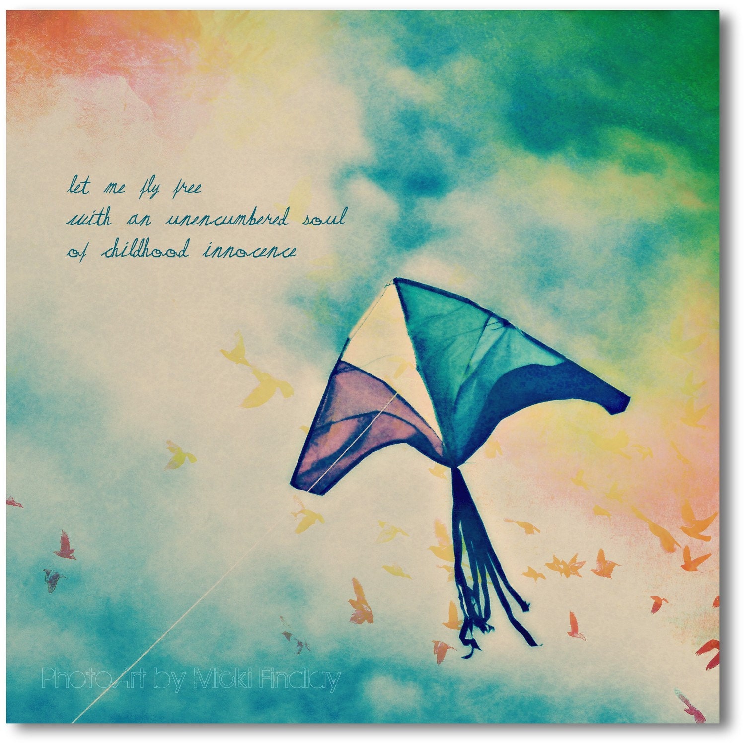 Let Me Fly Free - 8x8 Inspirational Fine Art Photo Print - Kite