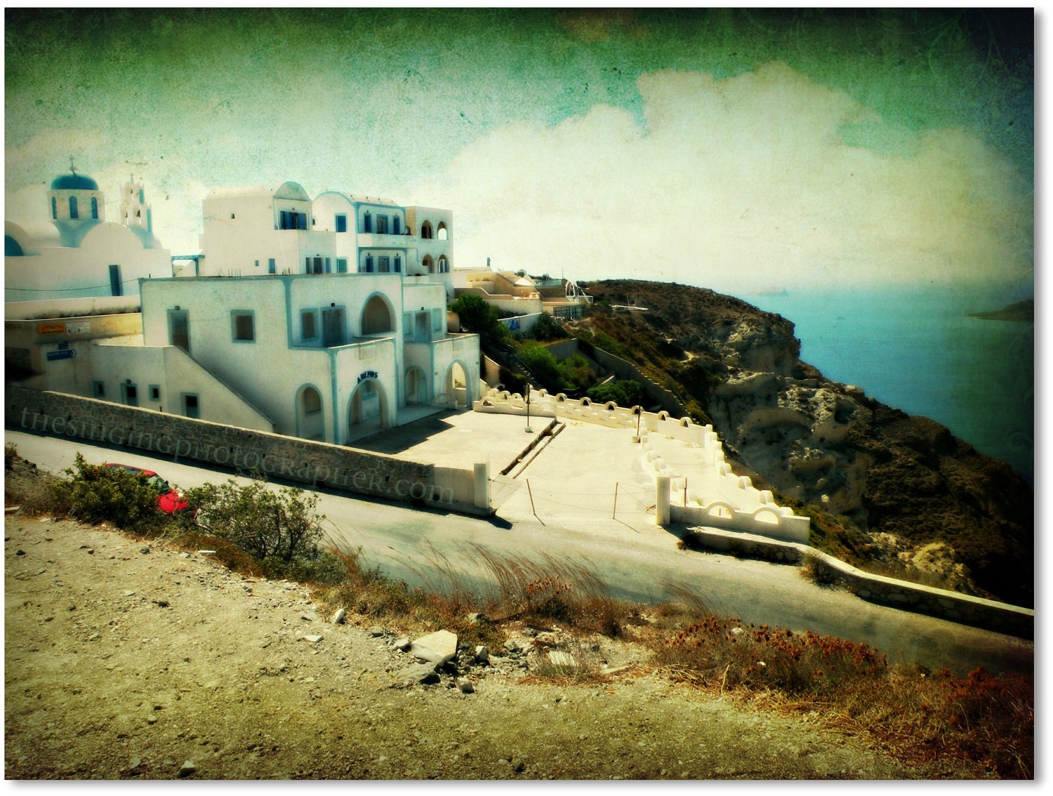Santorini Hillside - 8x10 Fine Art Photo Print - Santorini, Greece