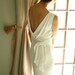 Back-Collar Wrap Pencil Dress w/Pleated Patched Pockets