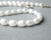 Necklace - White Pearls - Wedding Bridal - Classic