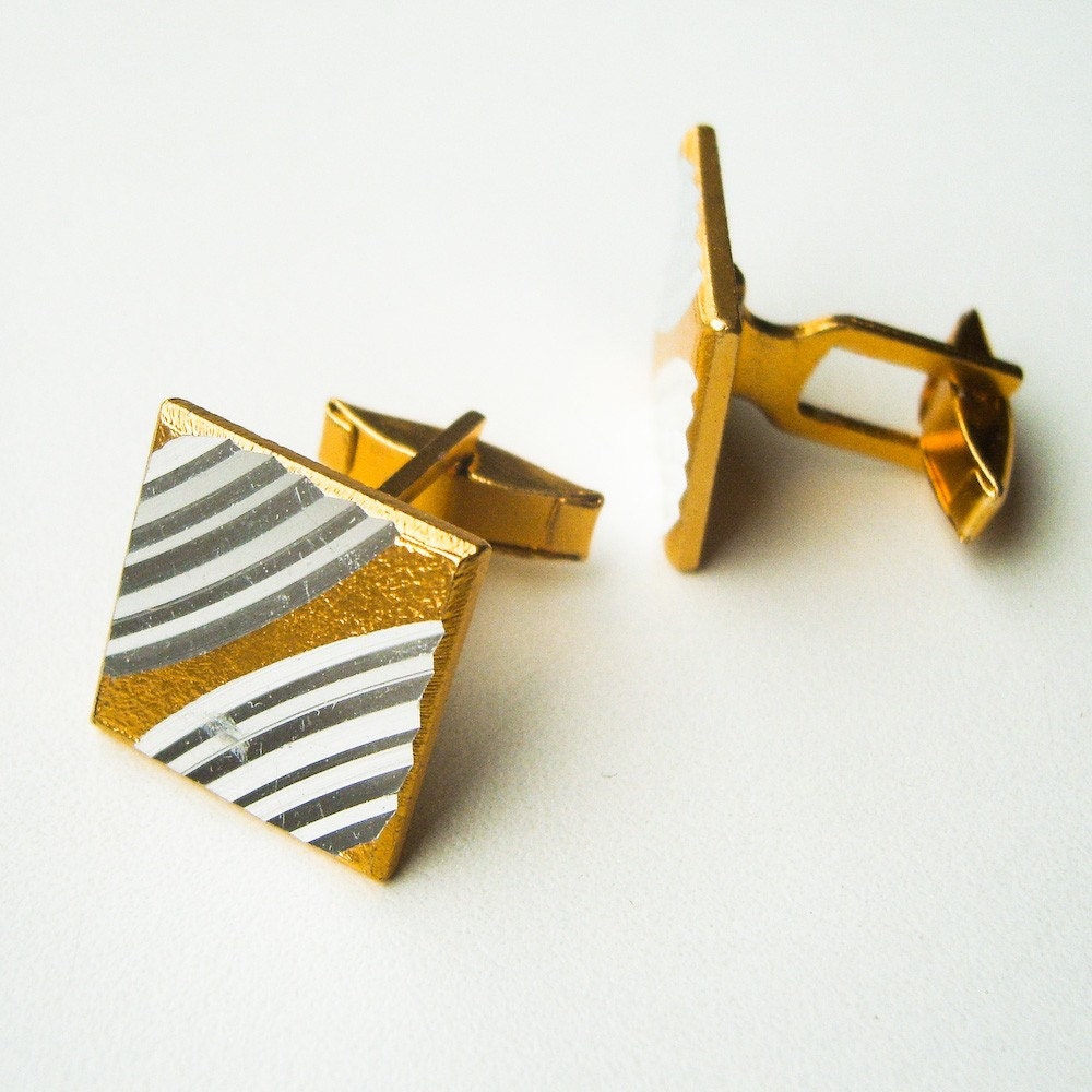 Vintage Cufflinks Gold Silver