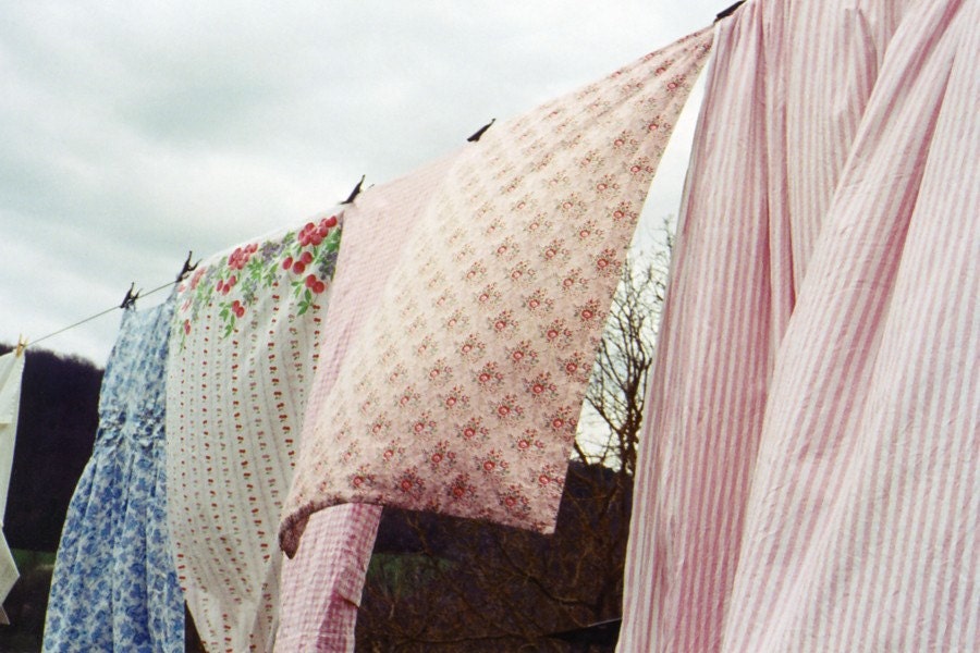 Washday Pinks. 8 x 12 vintage laundry film photograph - suziechaney