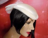 60s Wedding Hat. Vintage Fascinator