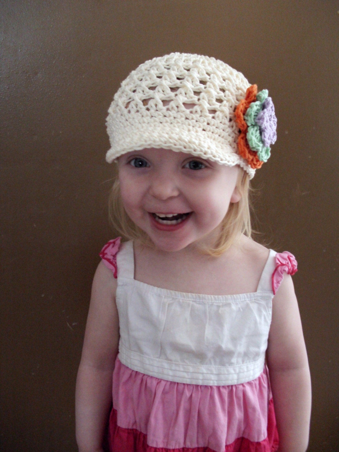 Visor Beanie with Flower