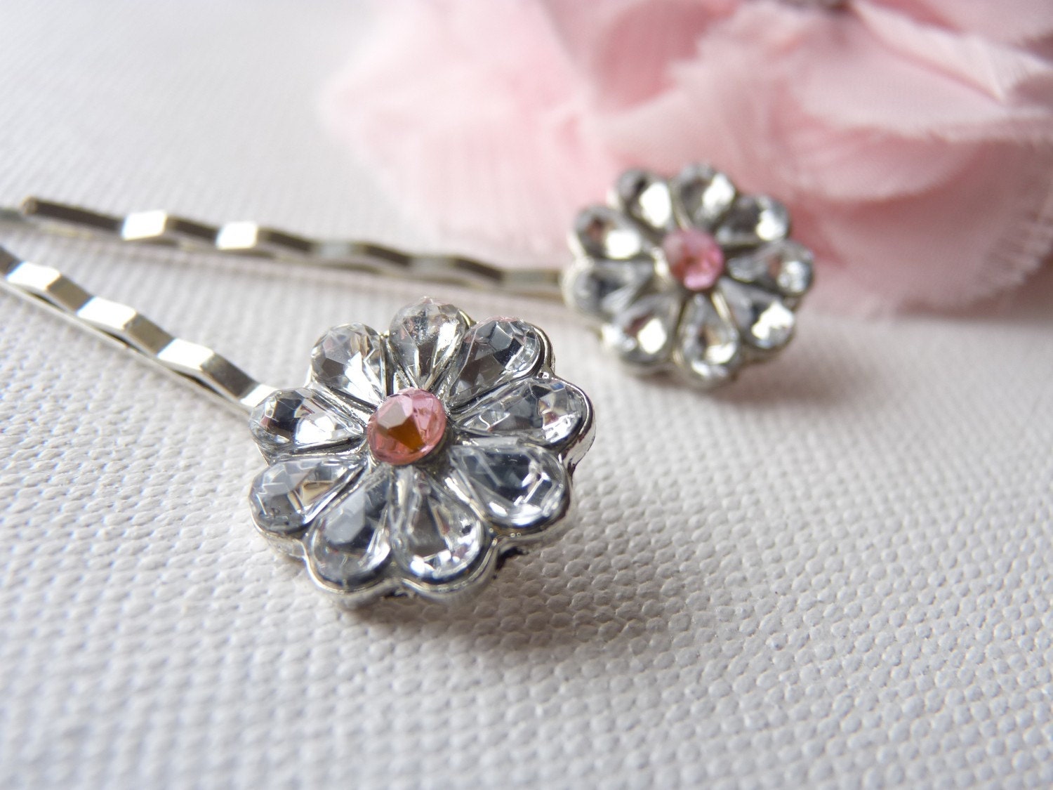 Glamour - Rhinestone Flower Hair Pins