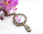 Hand Mirror Charm Necklace