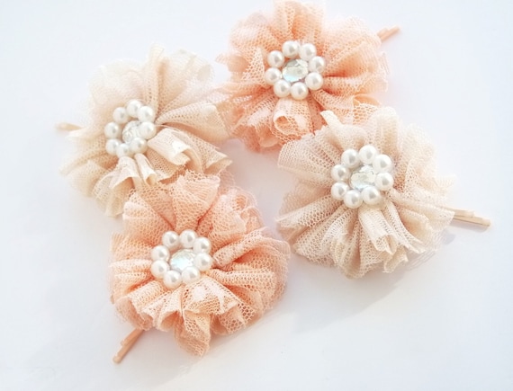 Tulle Flower Hair Slides
