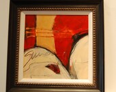 FOLLOW your Heart- Original mixed media abstract heart painting by DREESE