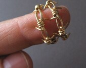 Barbed Wire, Hoop Earrings, Unisex, Rocker, 14K Gold Filled Wire - It's The Quiet Ones You Have To Watch Barbed Wire Earrings