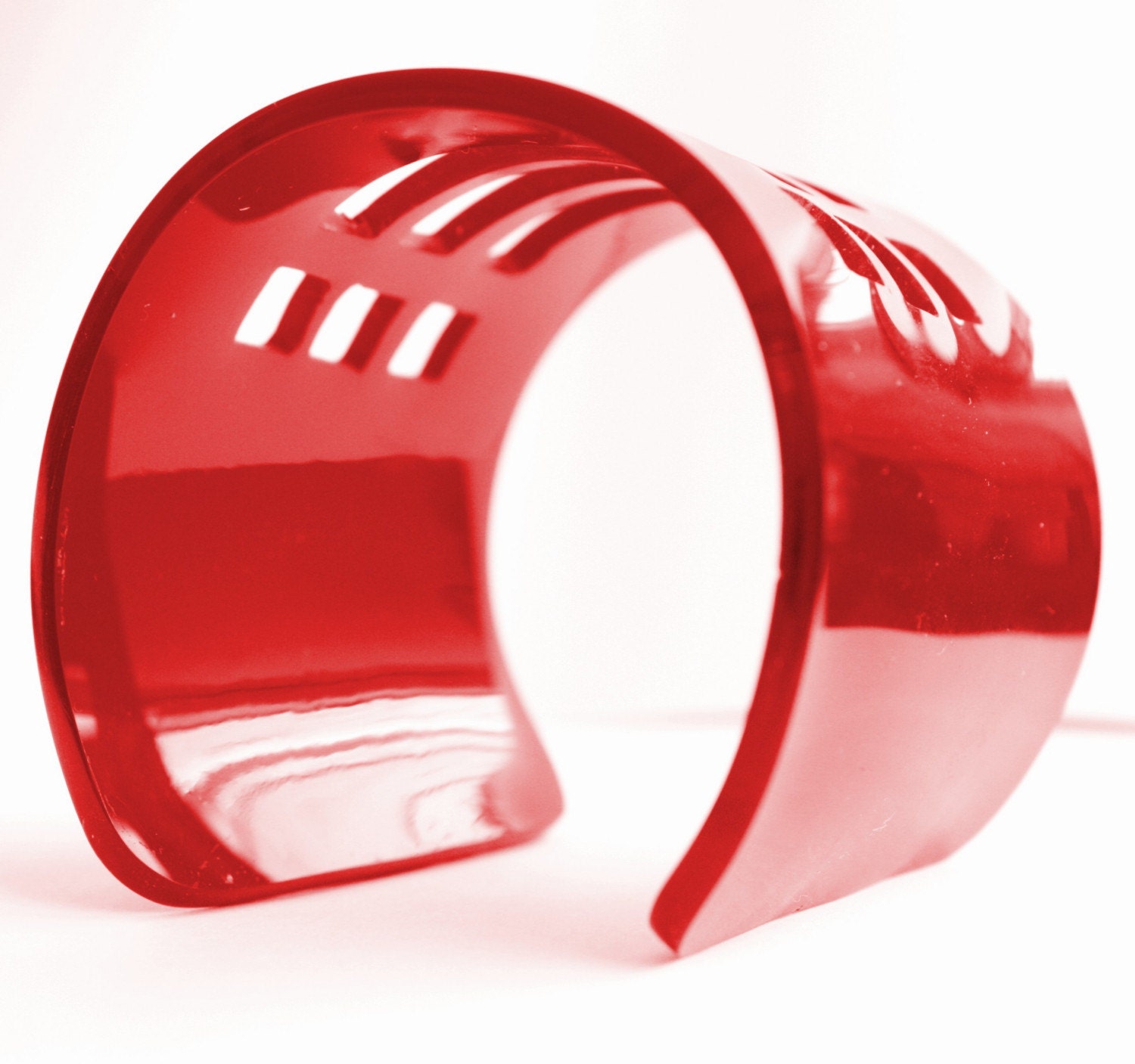 Vertical squared SOS  Acrylic bracelet in Red