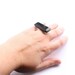 Black Faceted ring - adjustable ring in aluminium