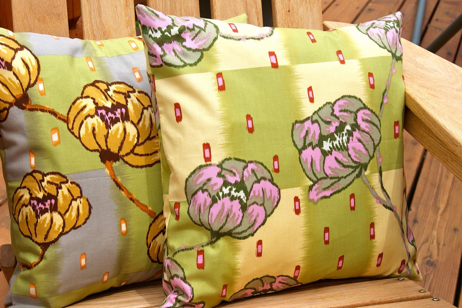 Amy Butler Lotus HANDMADE 16 Inch Pillow Covers PAIR