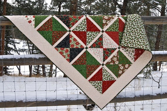 Quilt Christmas Nature's Gift HANDMADE Throw Lap Quilt