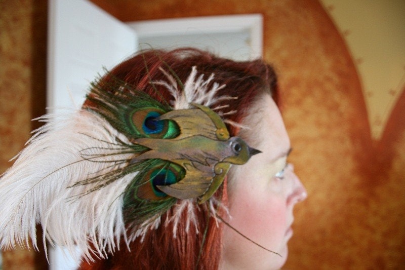 Leather Sparrow Hair Clip - White