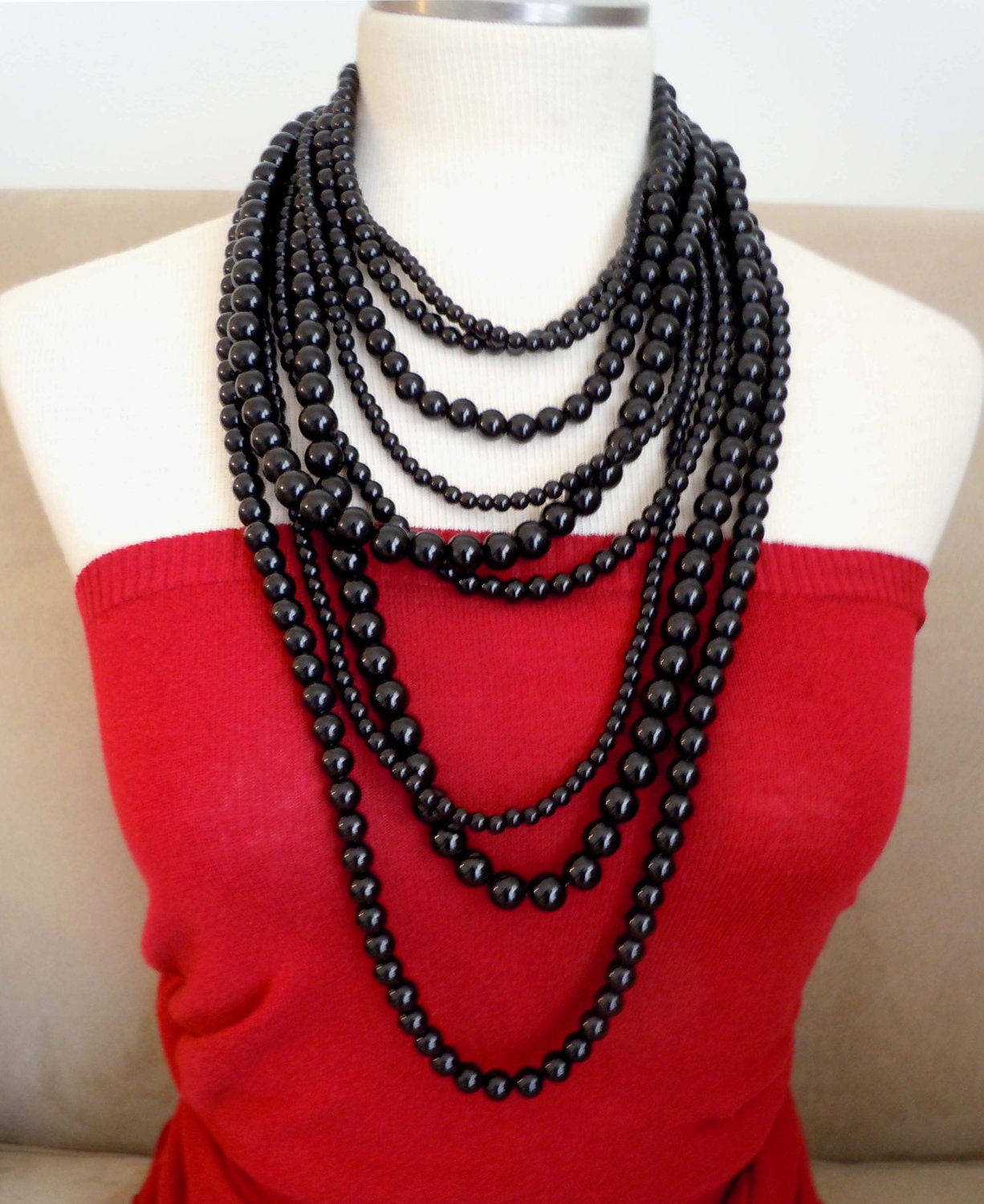 Coco Sophia Noir -- Mystic Black Pearl multi-strand necklace