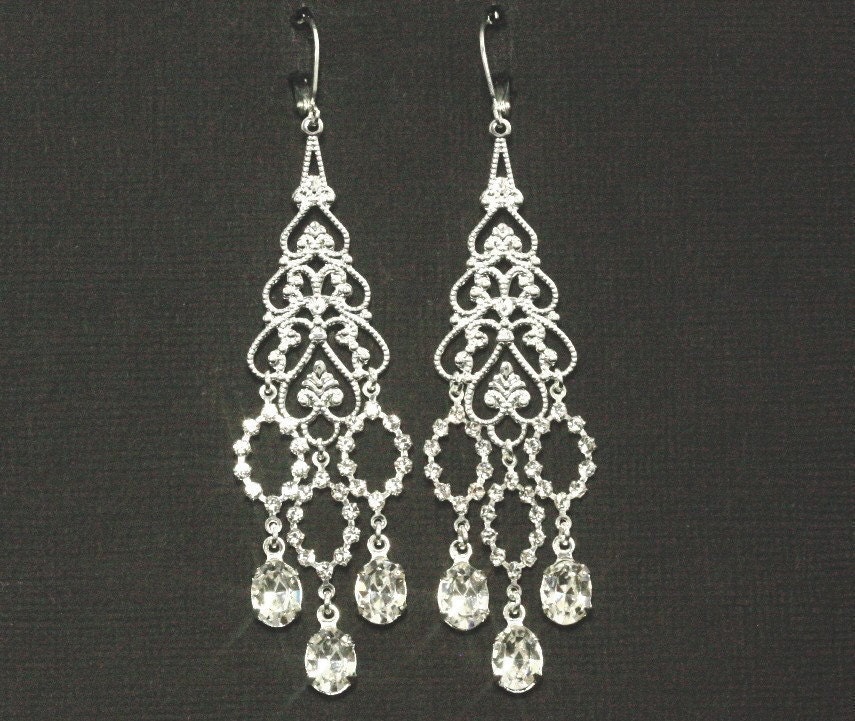 silver chandelier earrings