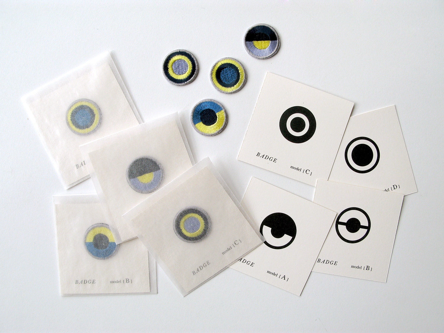 Set of 4 Embroidered Badges