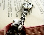 Victorian Skeleton Key Pendant. Silver Key Pendant. Leaf Pendant. Branch Necklace. Garden Key Necklace