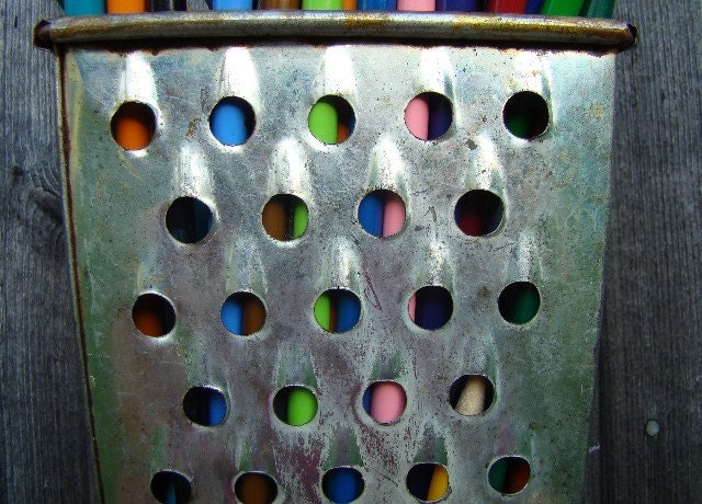 SALE Upcycled Cheese Grater Pencil Holder - PRICE REDUCED