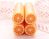 Polymer Clay Fruit Orange Canes in Big Size Set of 4pcs - SophieToffeeCo