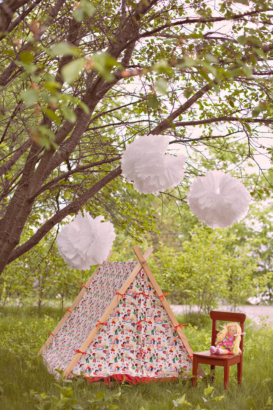 NOW ON SALE-----Children's A-Frame Ruffle Tent cover by Teepee and Tent