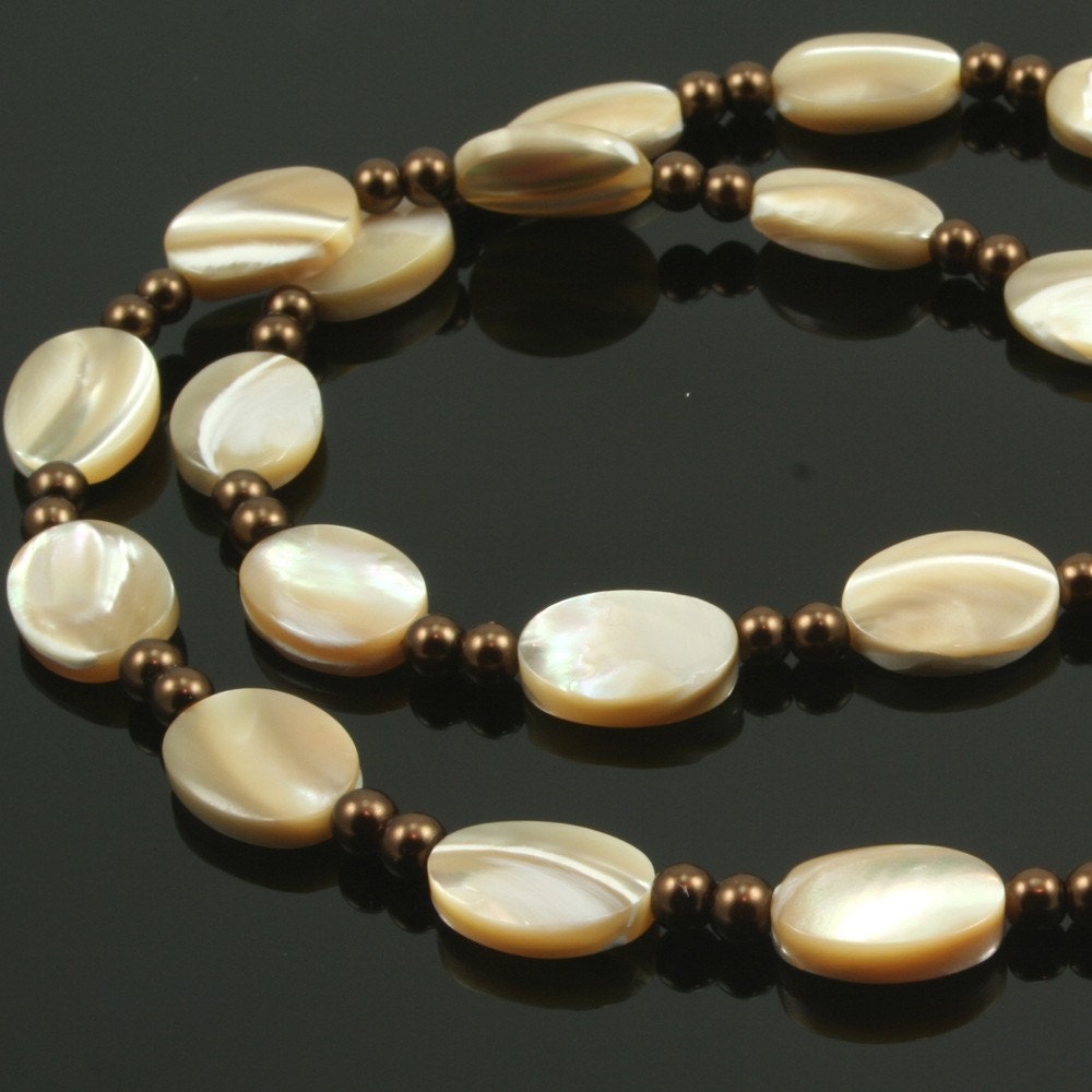 Handmade Mother-of-Pearl and Gold Shell Necklace