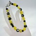 Handmade Yellow and Black Lampwork Bead Bracelet