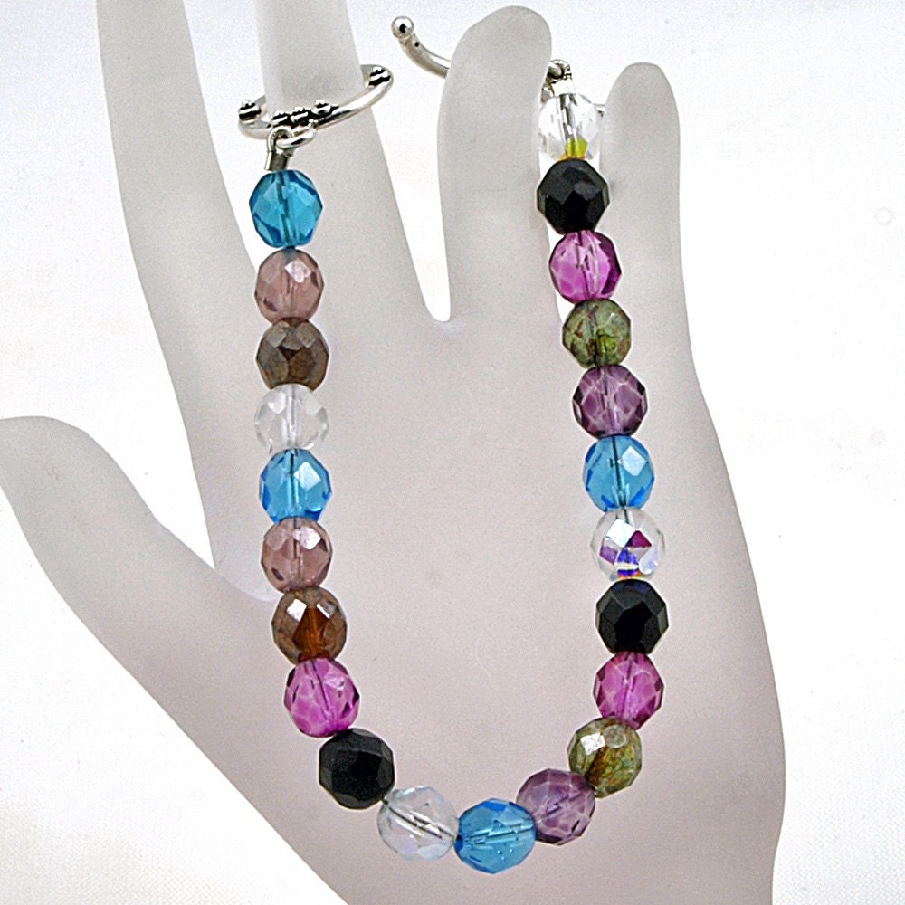 Handmade Multi-Colored Firepolish Bead Bracelet