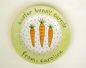 hand painted personalized carrots for the easter bunny plate