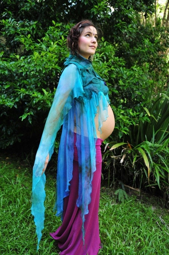 RESERVED for Yvette - Felt Fairy Melted Tulip Mermaid Gown OOAk
