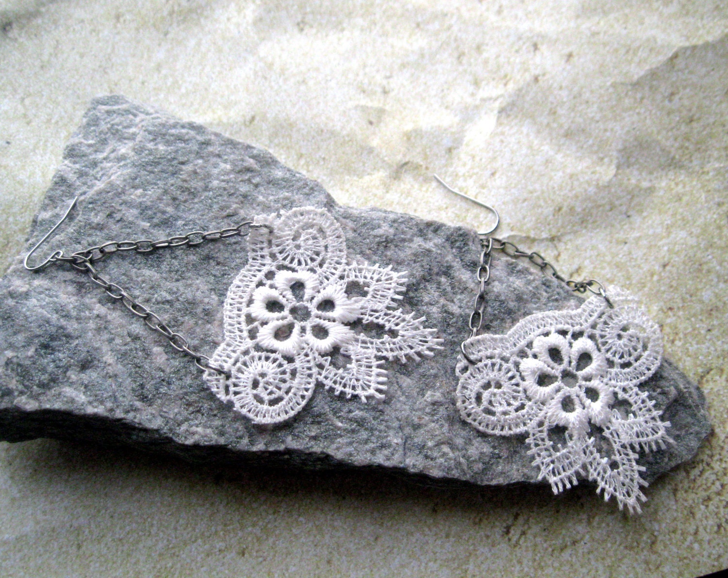 The Romantic - Lace Earrings - Statement Earrings - Vintage Inspired