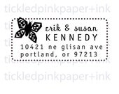 Custom address stamp with glorious butterfly
