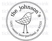 Custom Birdy return address stamp