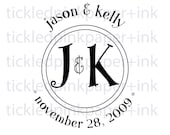 Save the date custom wedding stamp with your initials or monogram